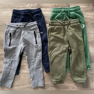 GAP 4 pair Toddler (2T) Gray, Navy, and Green Jogger Pants